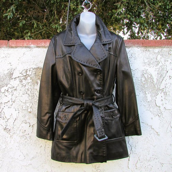 Wilsons Leather black pea coat XL